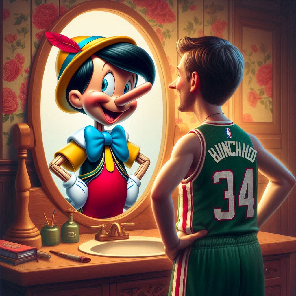 Why was Giannis on the floor in overtime of Game 5?