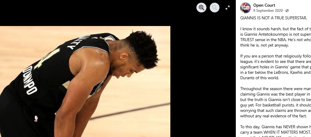 A prophetic post from 2020: Giannis can’t impact games