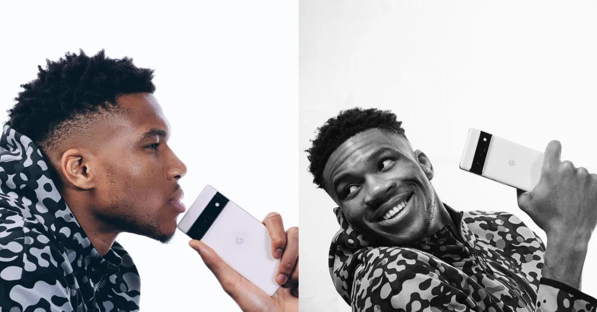 Does Giannis use an iPhone or a Google pixel?